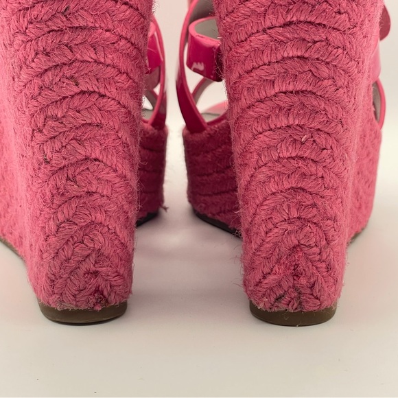Vera Wang Lavender Penny WedgeEspadrilles 5.5”Sandal Floral PinkPatent Woman 7.5 - Picture 5 of 11